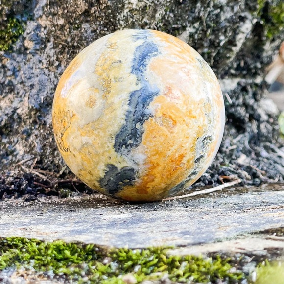 Bumble Bee Jasper 51 mm Sphere Orb mineral Decor - Picture 3 of 7